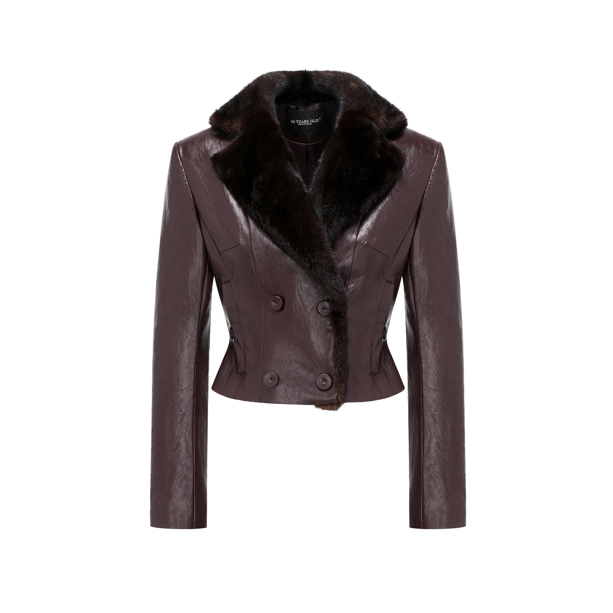 26YEARSOLD Mink Fur Collar Fitted Jacket