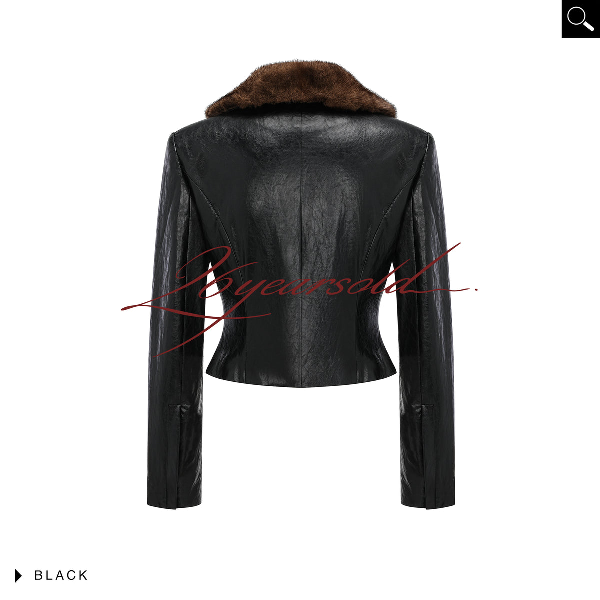 26YEARSOLD Mink Fur Collar Fitted Jacket