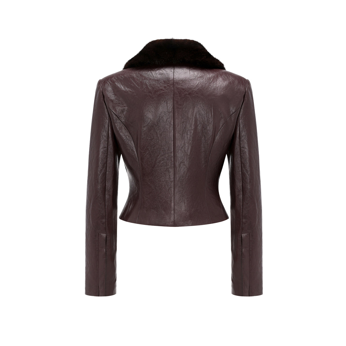 26YEARSOLD Mink Fur Collar Fitted Jacket