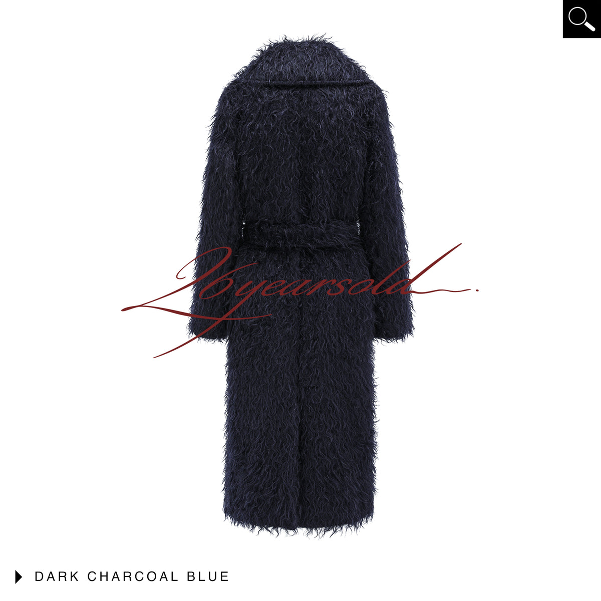 26YEARSOLD Textured Mohair Blend Belted Long Coat