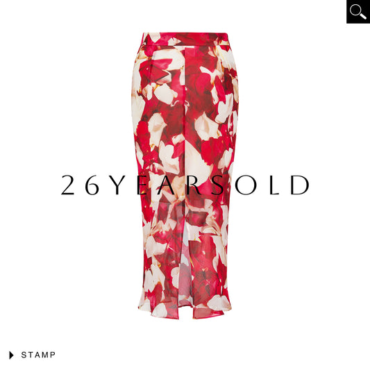 26YEARSOLD Floral Print Silk Blend Midi Mermaid Skirt
