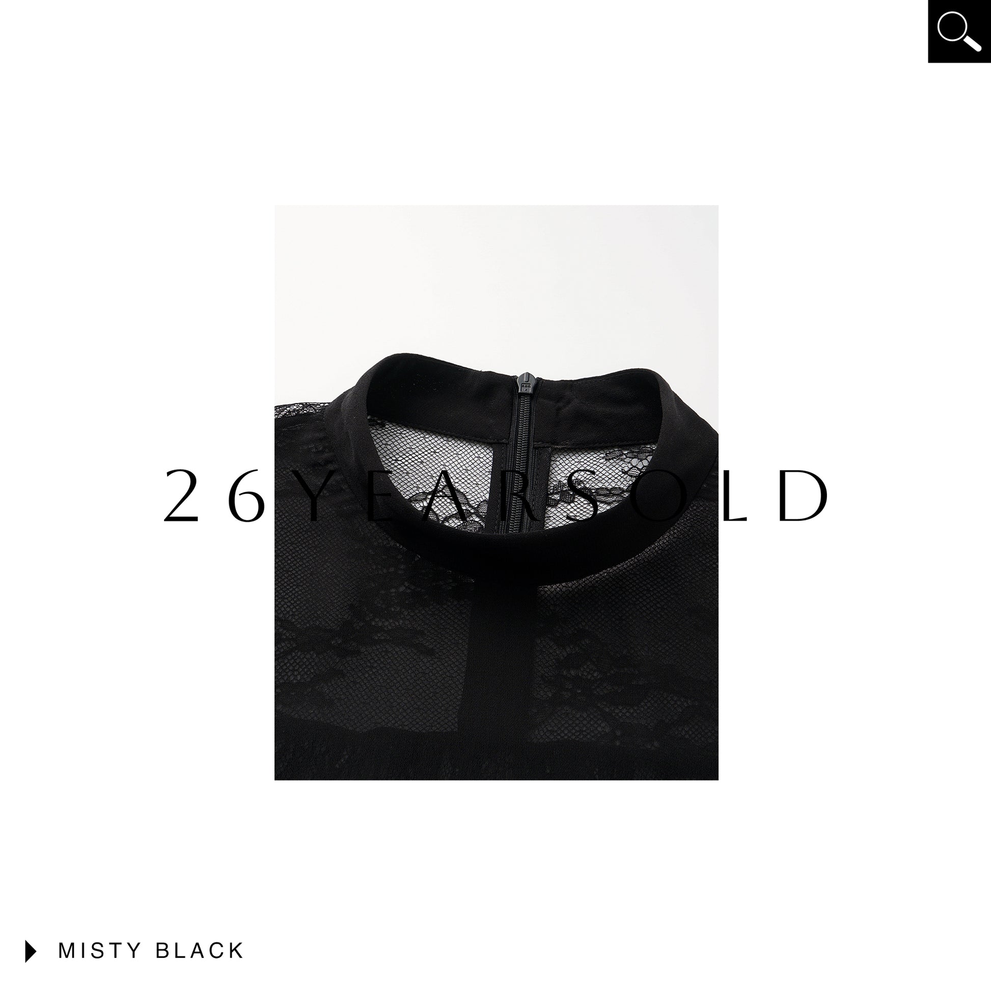 26YEARSOLD The Silk Lace-Panel Mock Neck Blouse