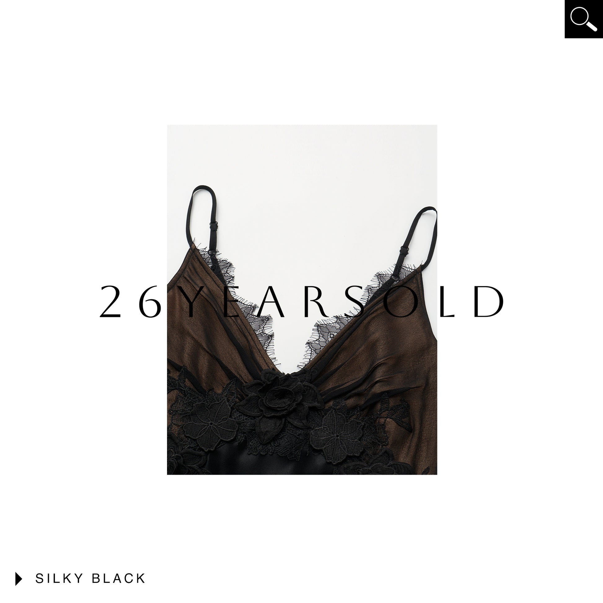 26YEARSOLD Midnight Rose Whisper Lace Satin Slip Dress