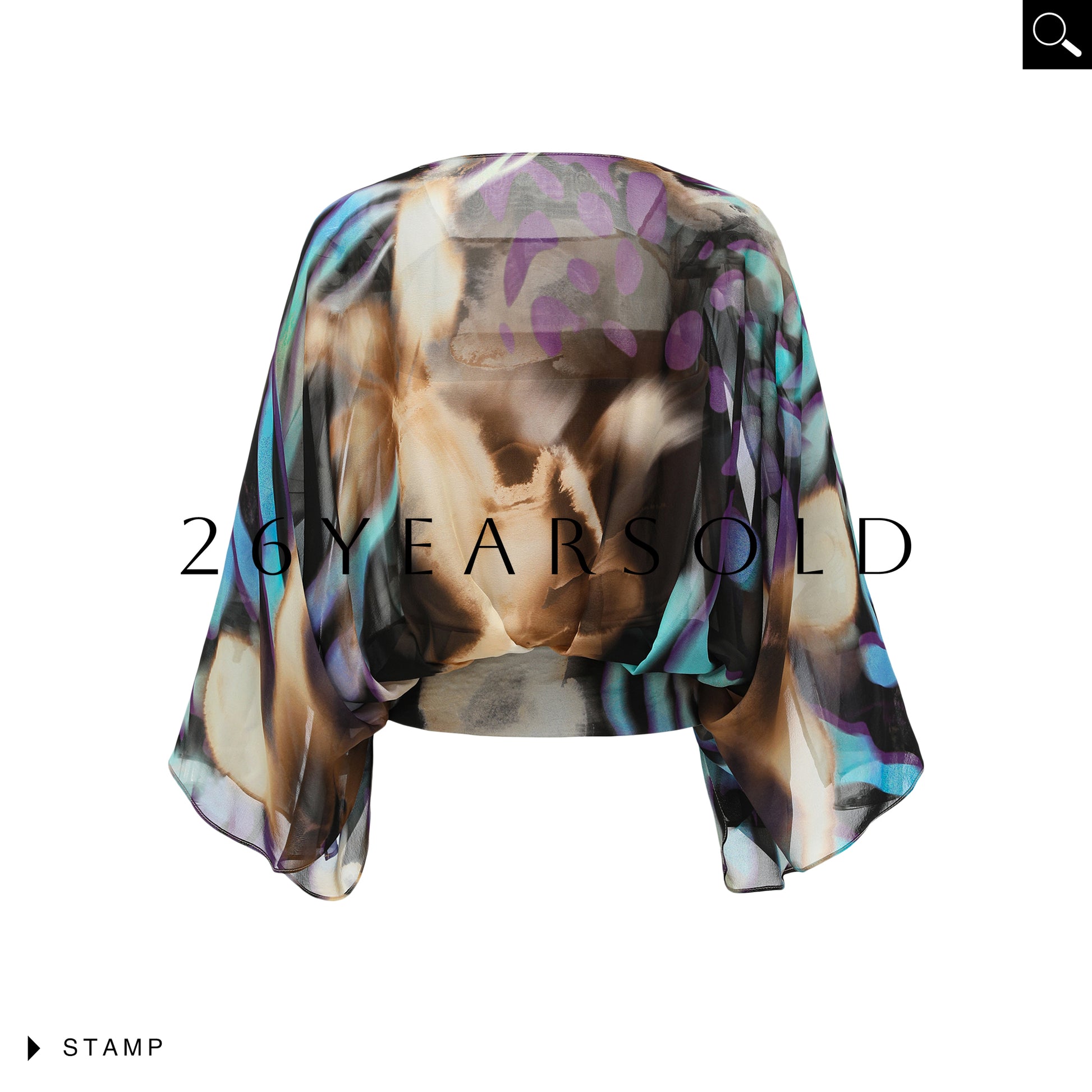 26YEARSOLD Horizon Silk-Blend Sheer Cape Blouse Set