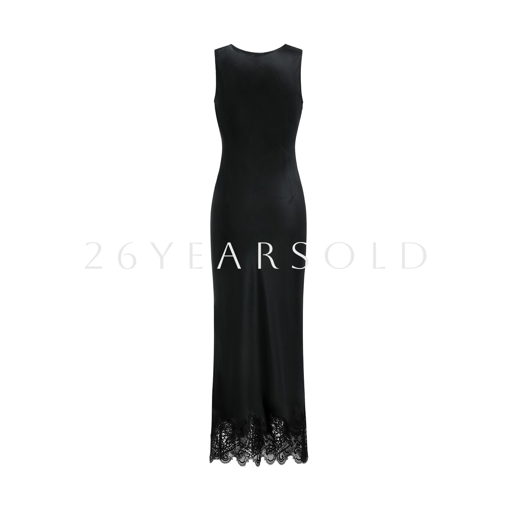26YEARSOLD Shadow Floral Court Satin Maxi Dress