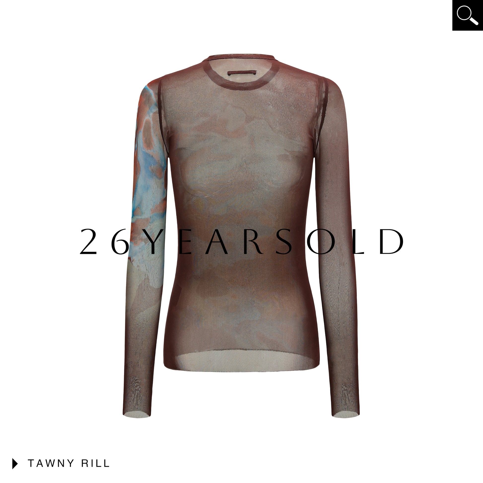 26YEARSOLD Humid Pictura Vintage Watercolor Abstract Mesh Long Sleeve Top