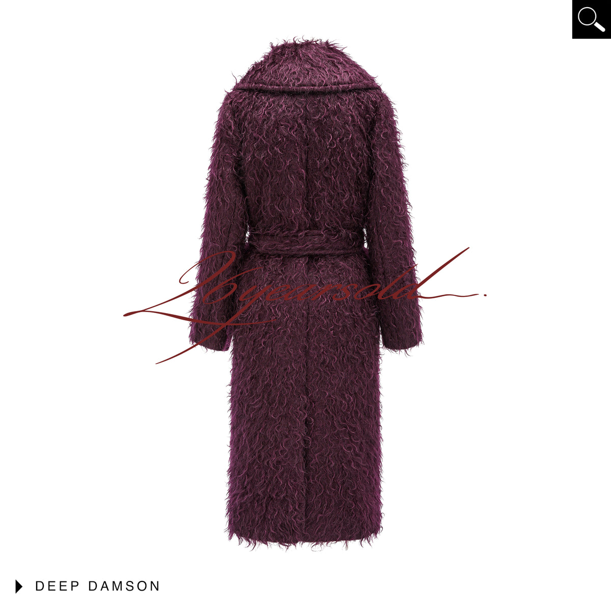 26YEARSOLD Textured Mohair Blend Belted Long Coat