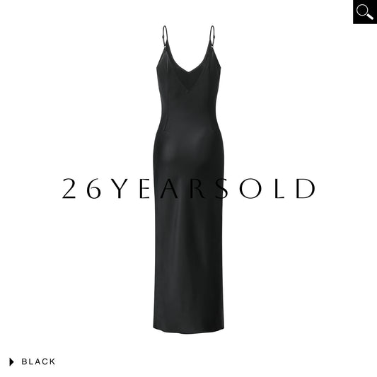 26YEARSOLD Lace Slit Acetate Blend Maxi Slip Dress