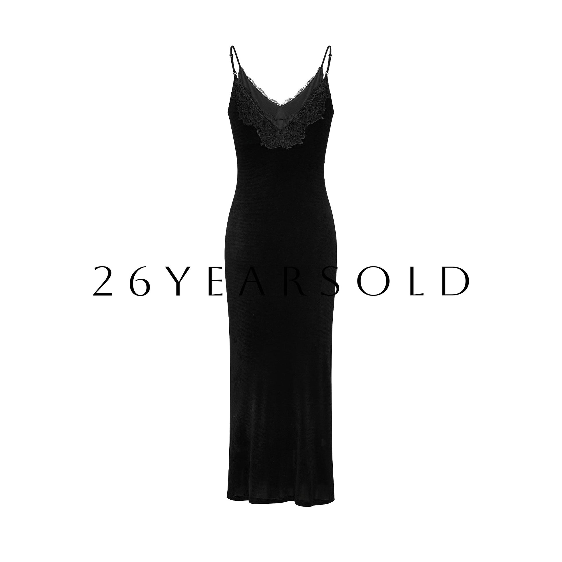 26YEARSOLD Ripple Poem Spaghetti Strap Midi Dress