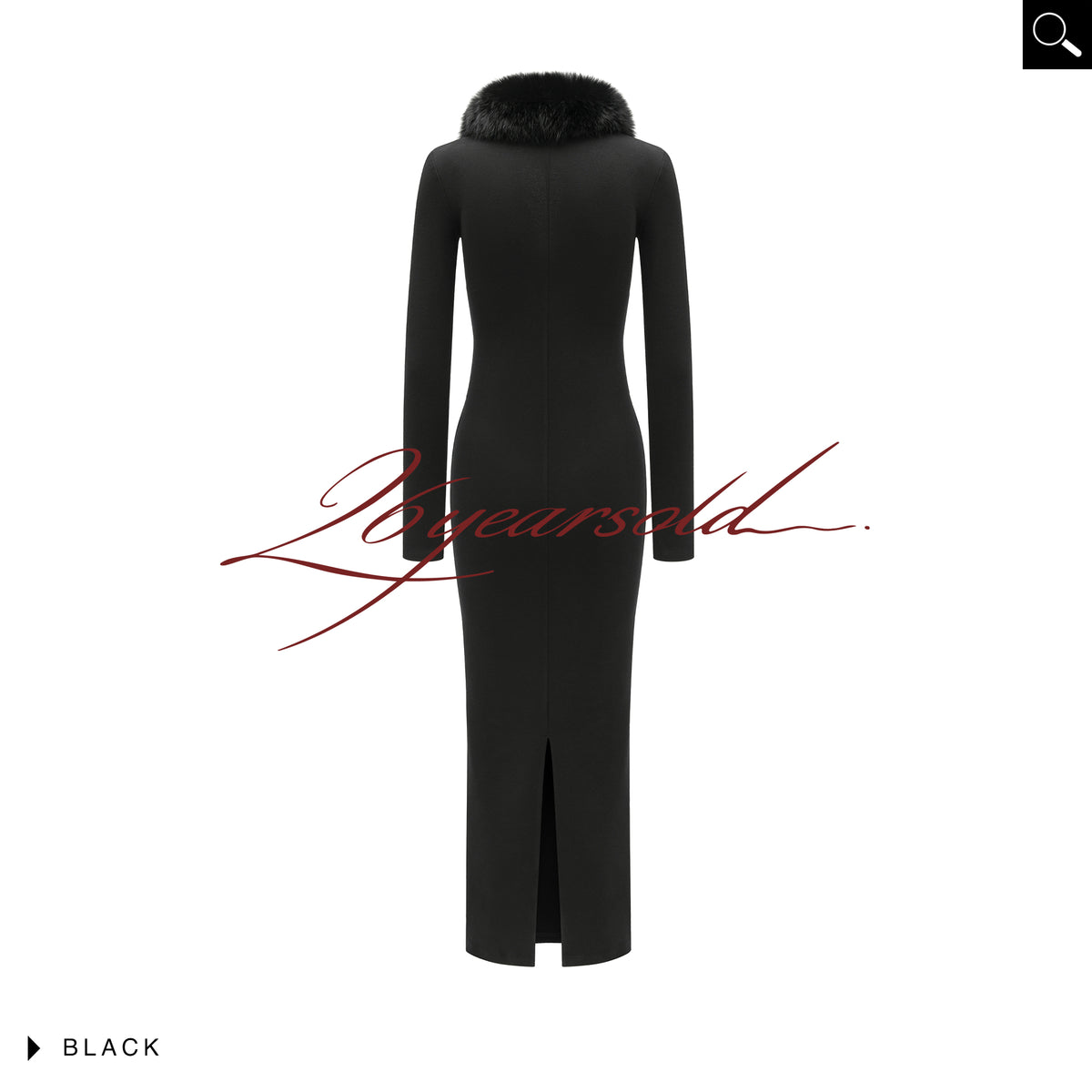 26YEARSOLD Fur-Collar Long Dress