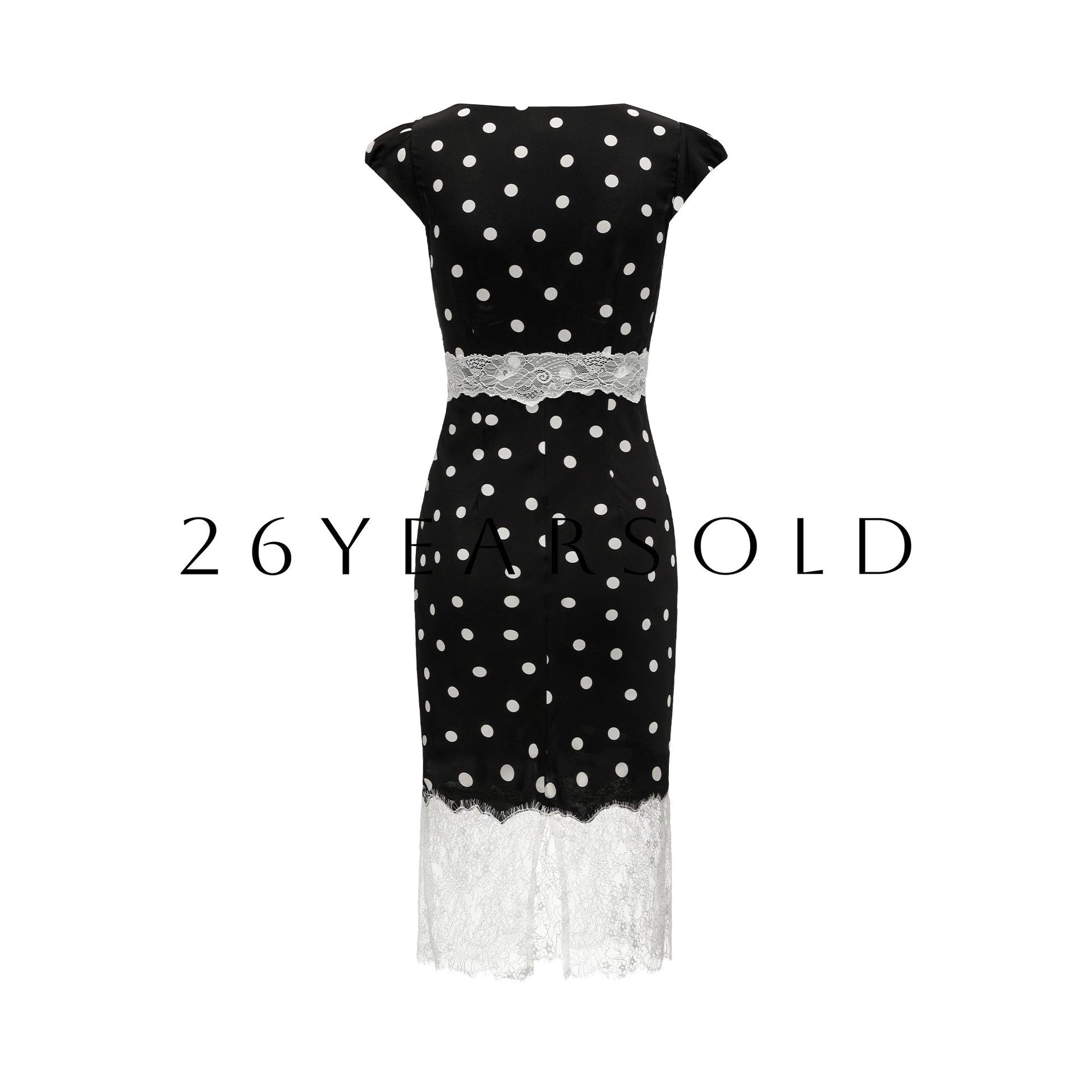 26YEARSOLD Polka Dot Muse V Neck Midi Dress