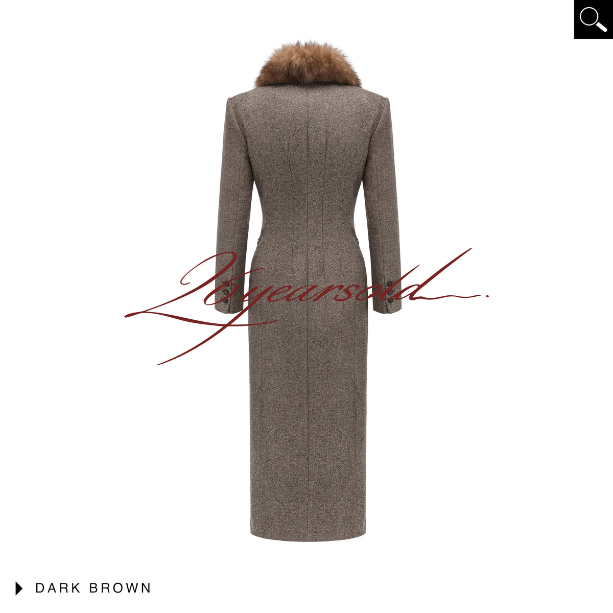 26YEARSOLD Fox Fur-Collar Wool Blend Coat