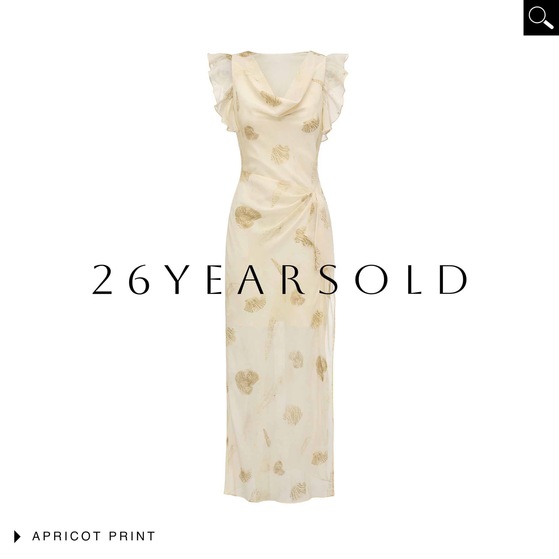 26YEARSOLD Apricot Seashell Print Maxi Dress Apricot Print