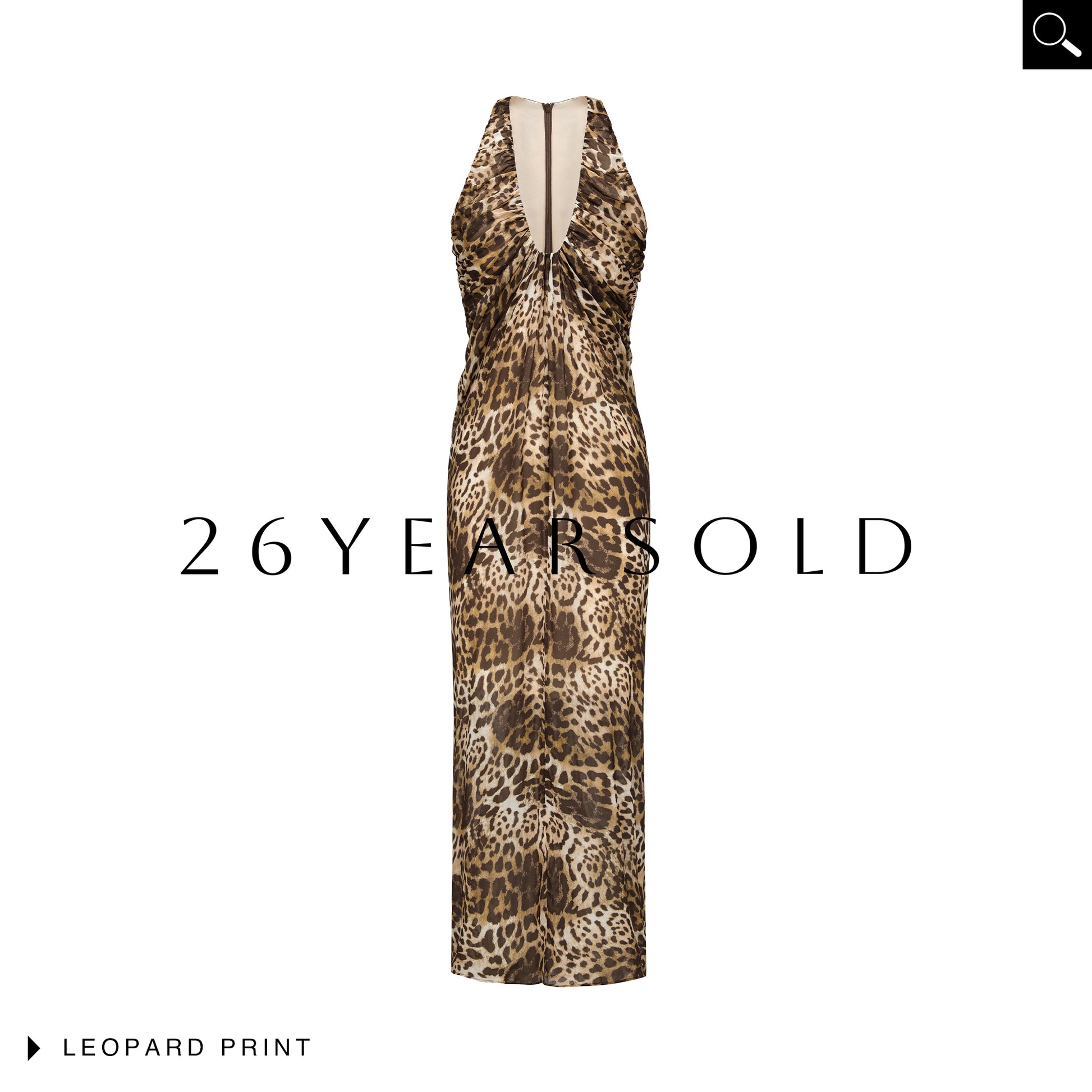 26YEARSOLD Artistic Silk-Blend Deep V Neck Maxi Dress