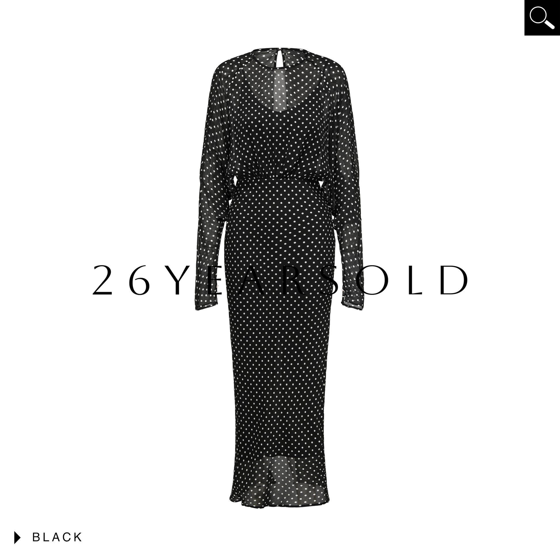 26YEARSOLD Azure Mountain Maxi Dress Chic High-Waist Black