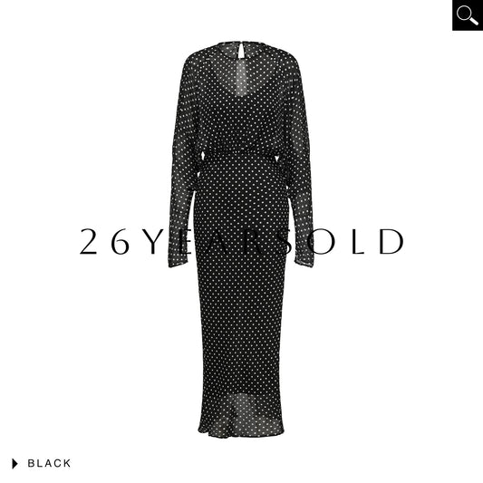 26YEARSOLD Azure Mountain Maxi Dress Chic High-Waist Black