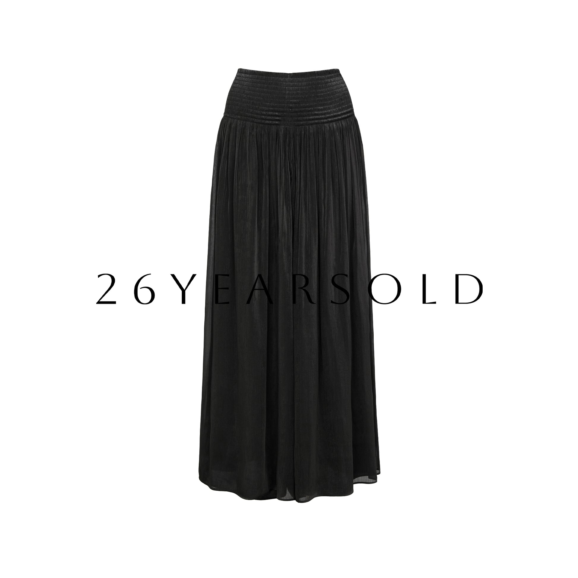 26YEARSOLD Ease of Clouds High-Waisted Wide-Leg Pleated Pants Black