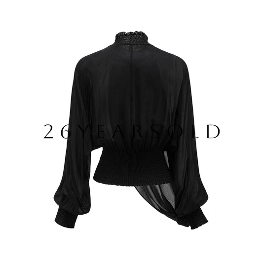 26YEARSOLD Entwined Eventide Vintage Ruffled Mock Neck Blouse