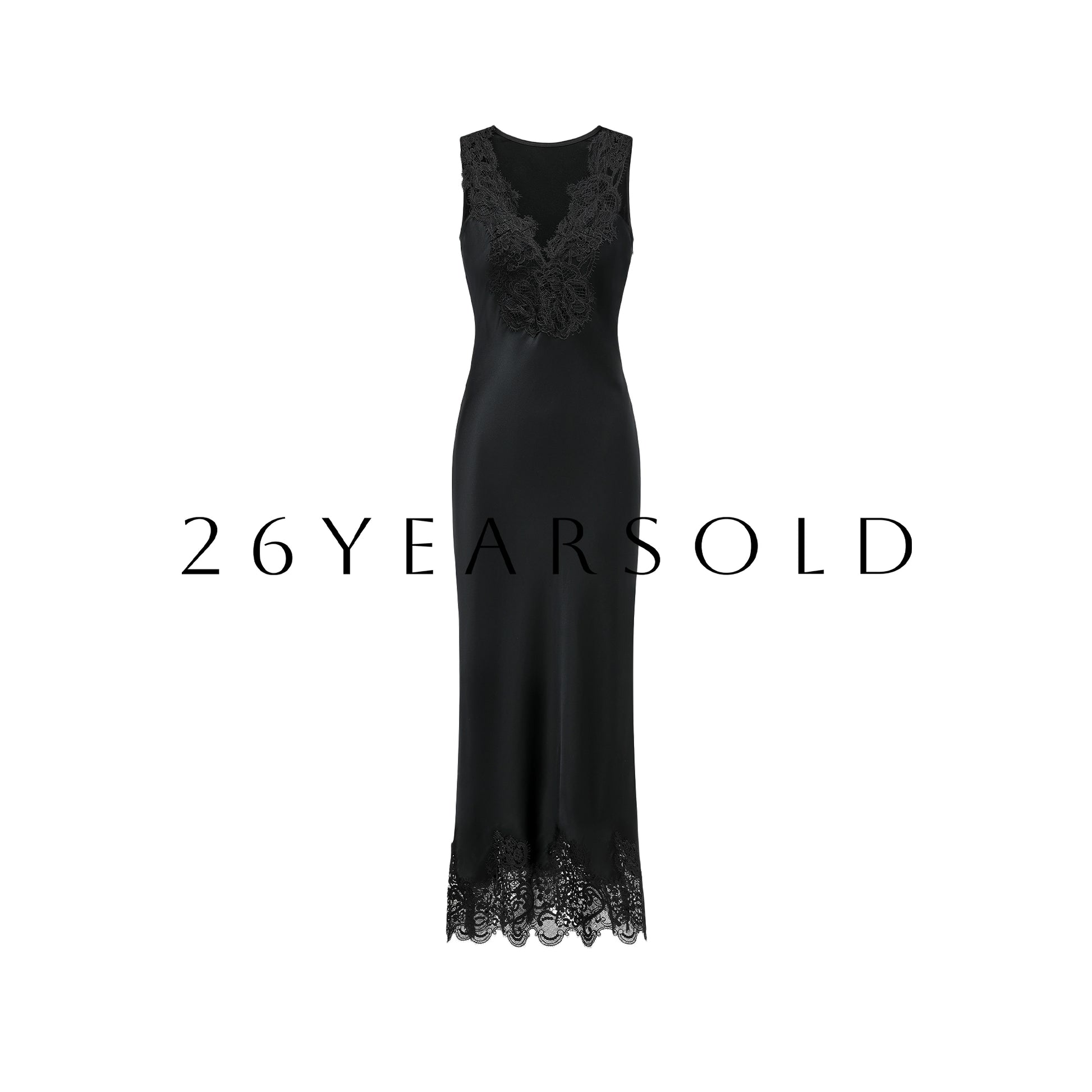 26YEARSOLD Shadow Floral Court Satin Maxi Dress