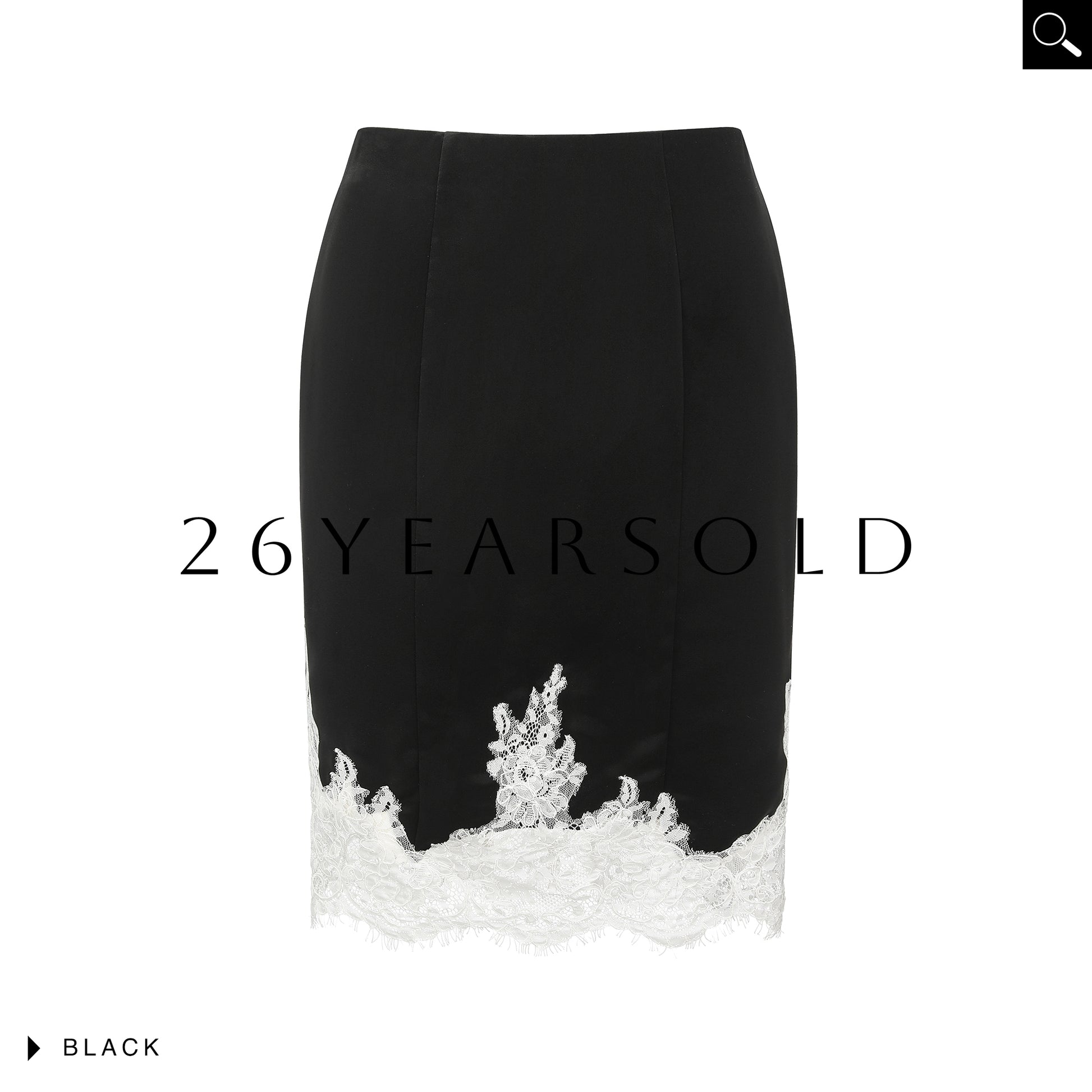 26YEARSOLD Vintage Lace Patchwork High-Waisted Midi Skirt