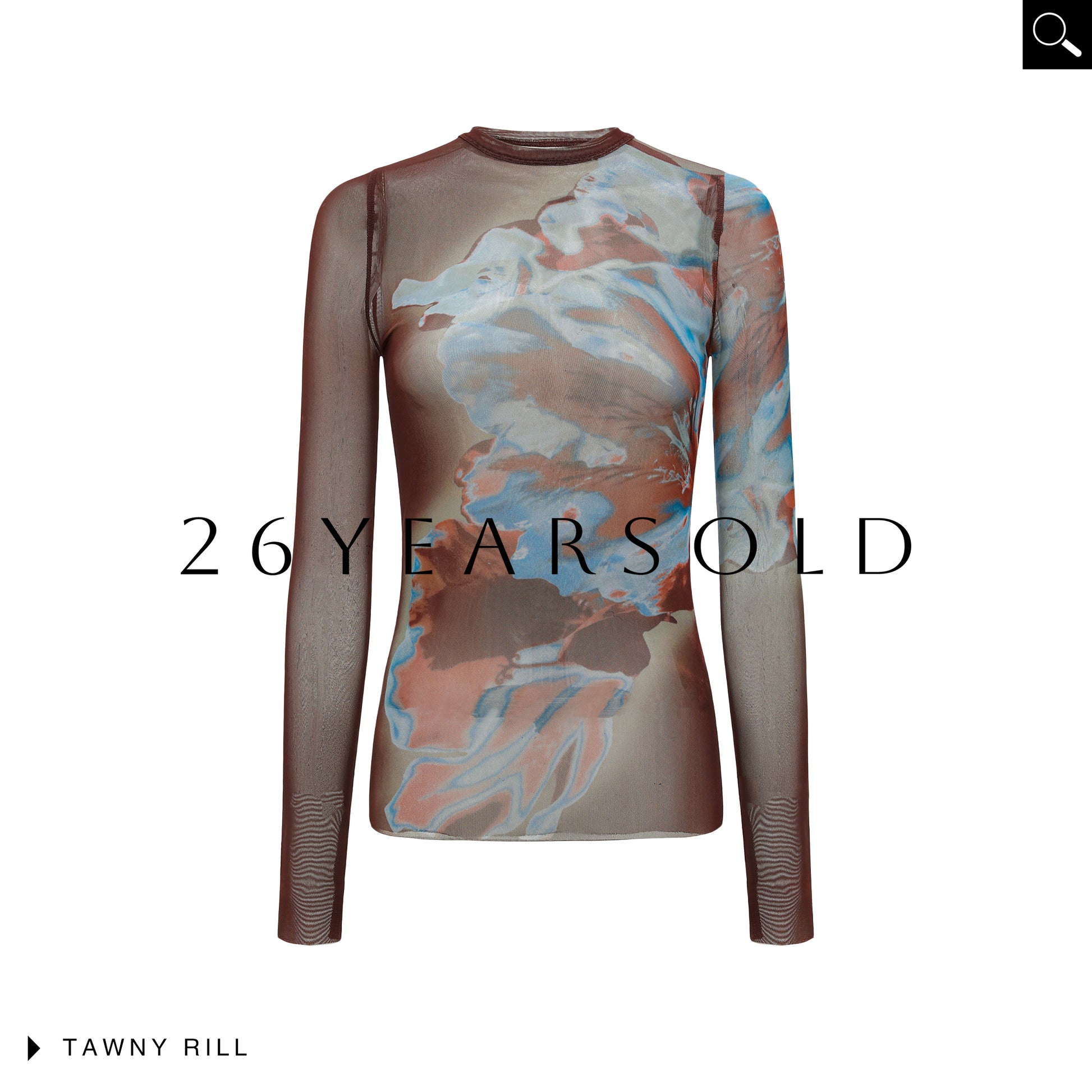 26YEARSOLD Humid Pictura Vintage Watercolor Abstract Mesh Long Sleeve Top