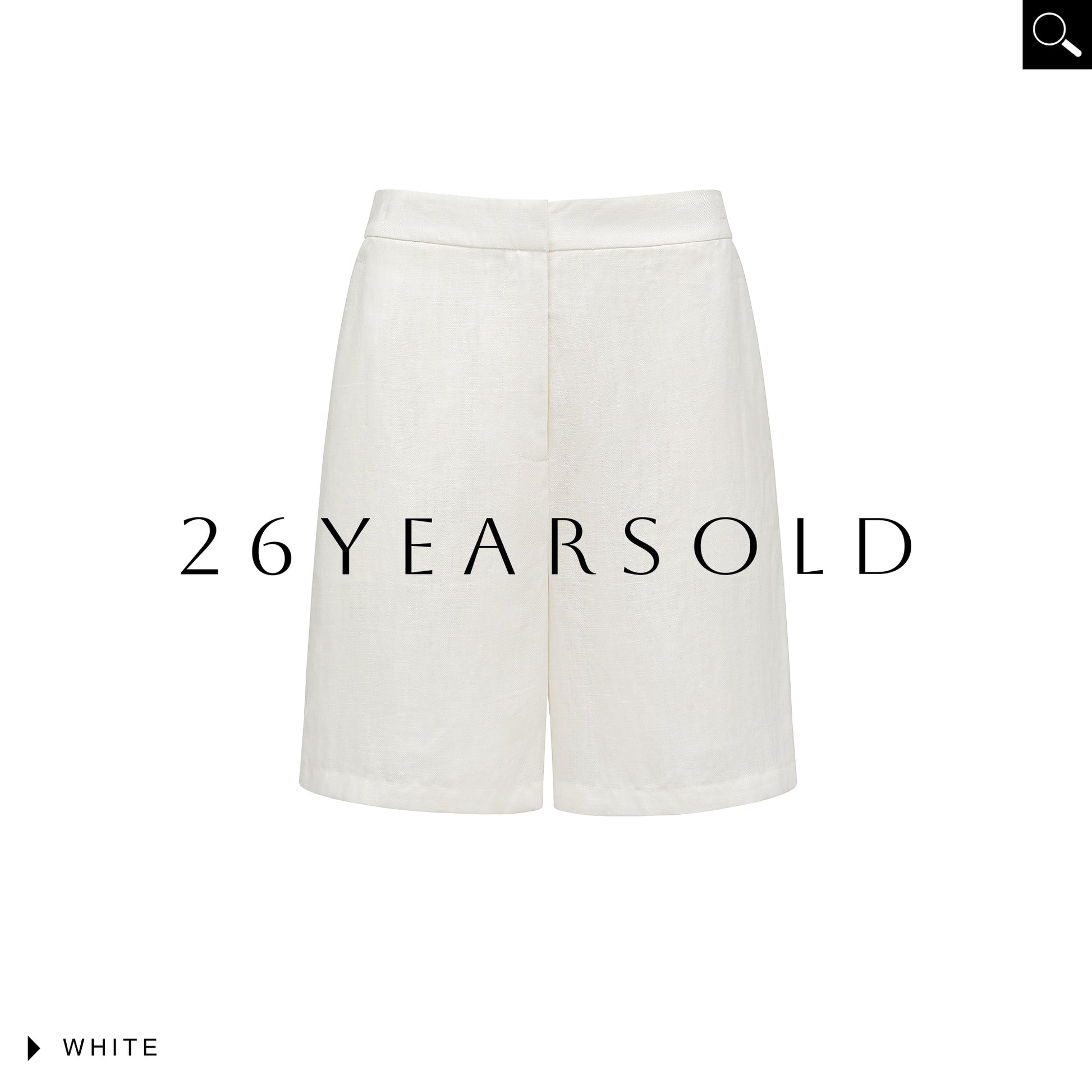 26YEARSOLD White Musings Lyocell Linen Blend Relaxed-Fit Shorts White