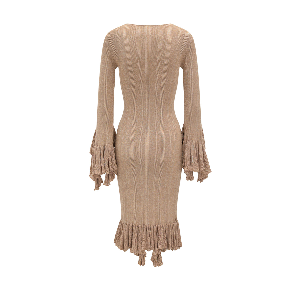 26YEARSOLD Ruffle Trim Knit Midi Dress