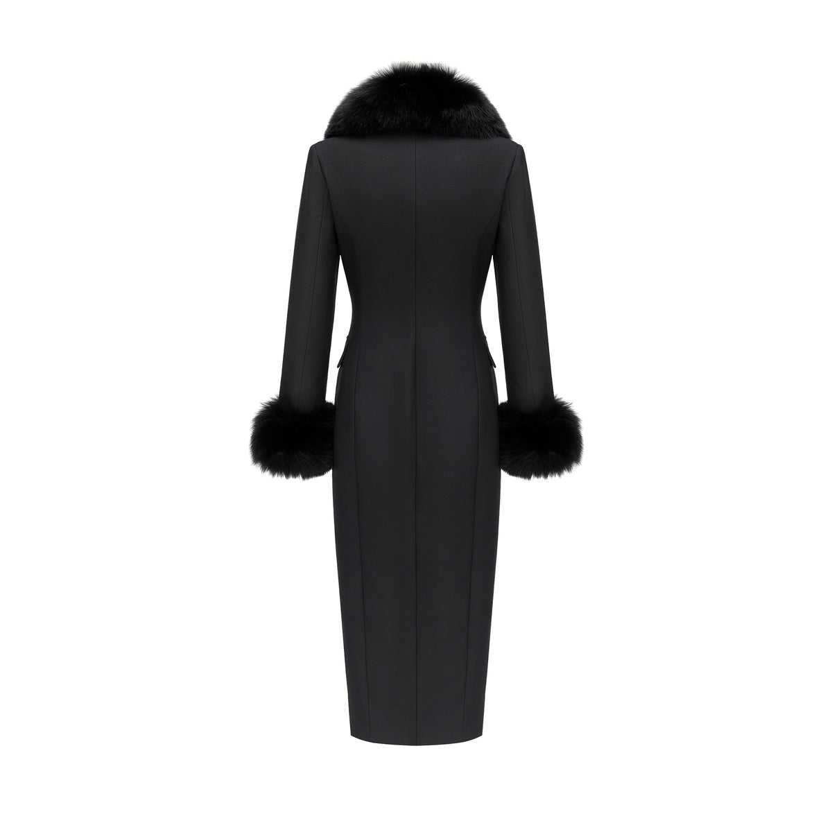 26YEARSOLD Fox Fur-Trim Wool Coat