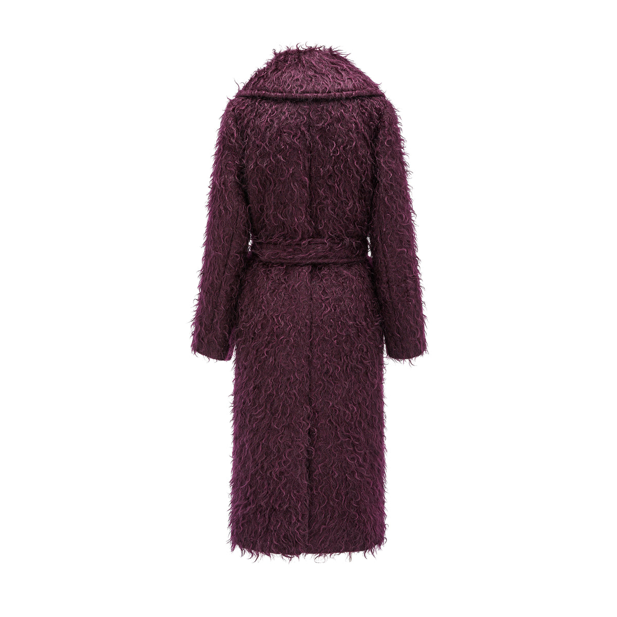 26YEARSOLD Textured Mohair Blend Belted Long Coat