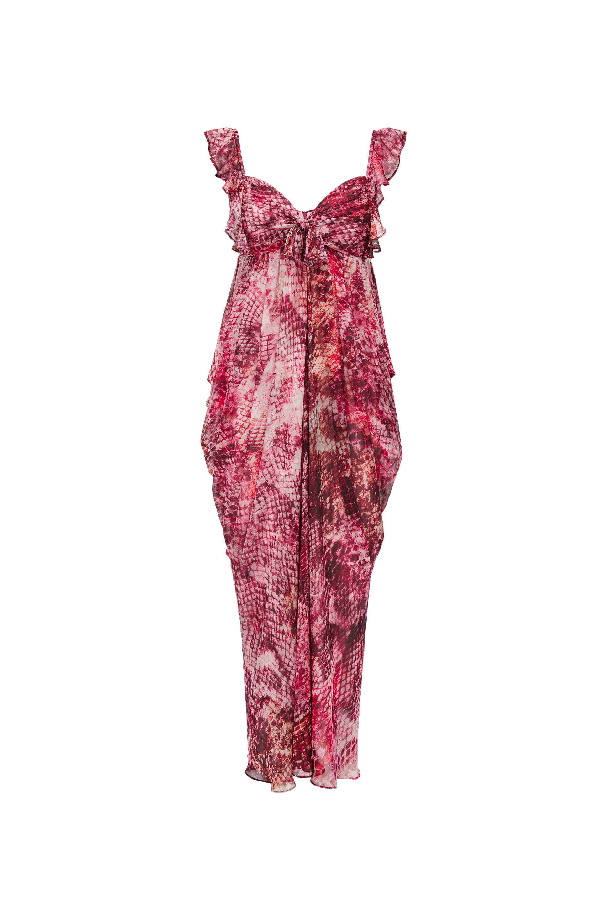 26YEARSOLD Flamenco Tie-Dye Ruffle Maxi Dress