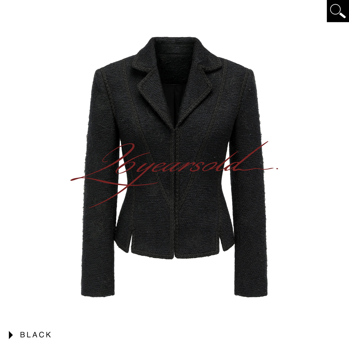 26YEARSOLD Tailored Fitted Blazer Jacket Black
