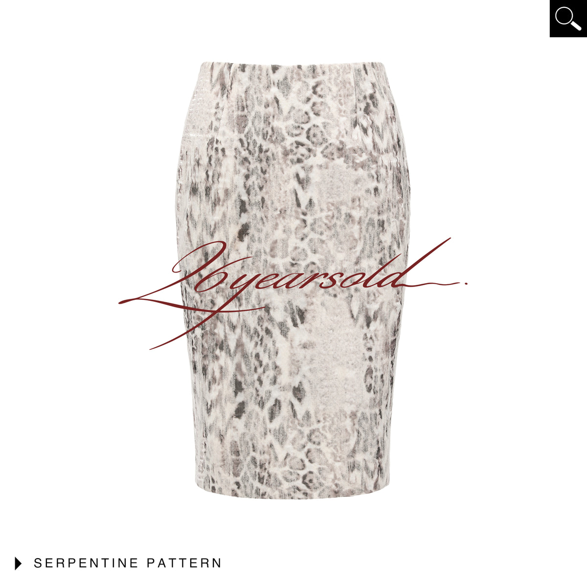 26YEARSOLD Serpentine Pattern Pencil Skirt Serpentine pattern