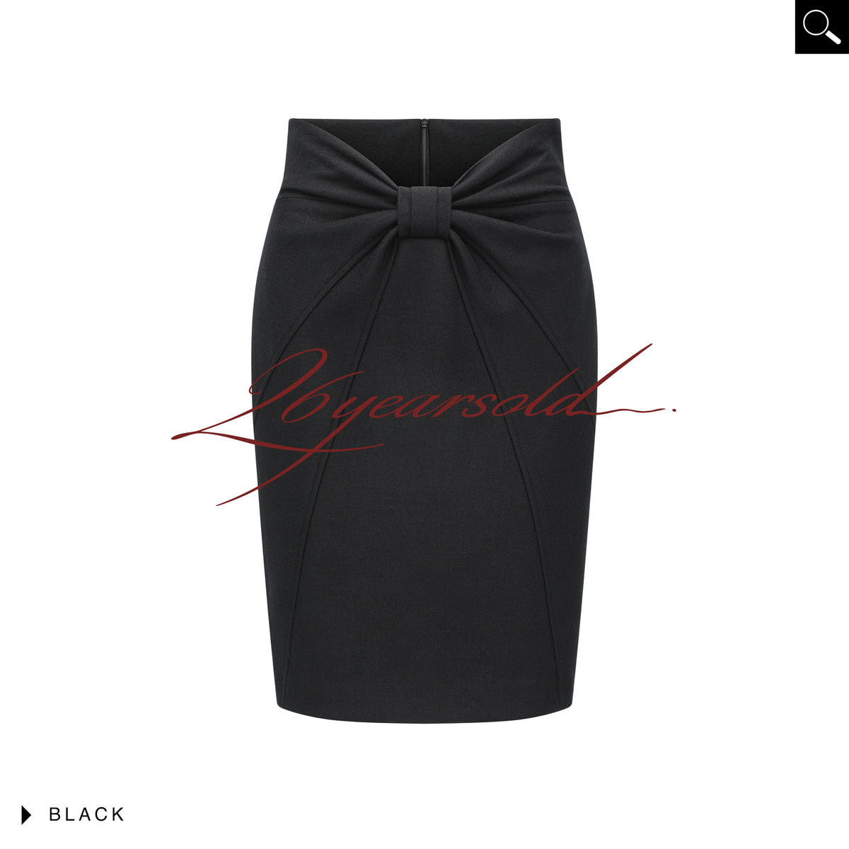 26YEARSOLD Bow-Detail Wool-Blend Skirt Black