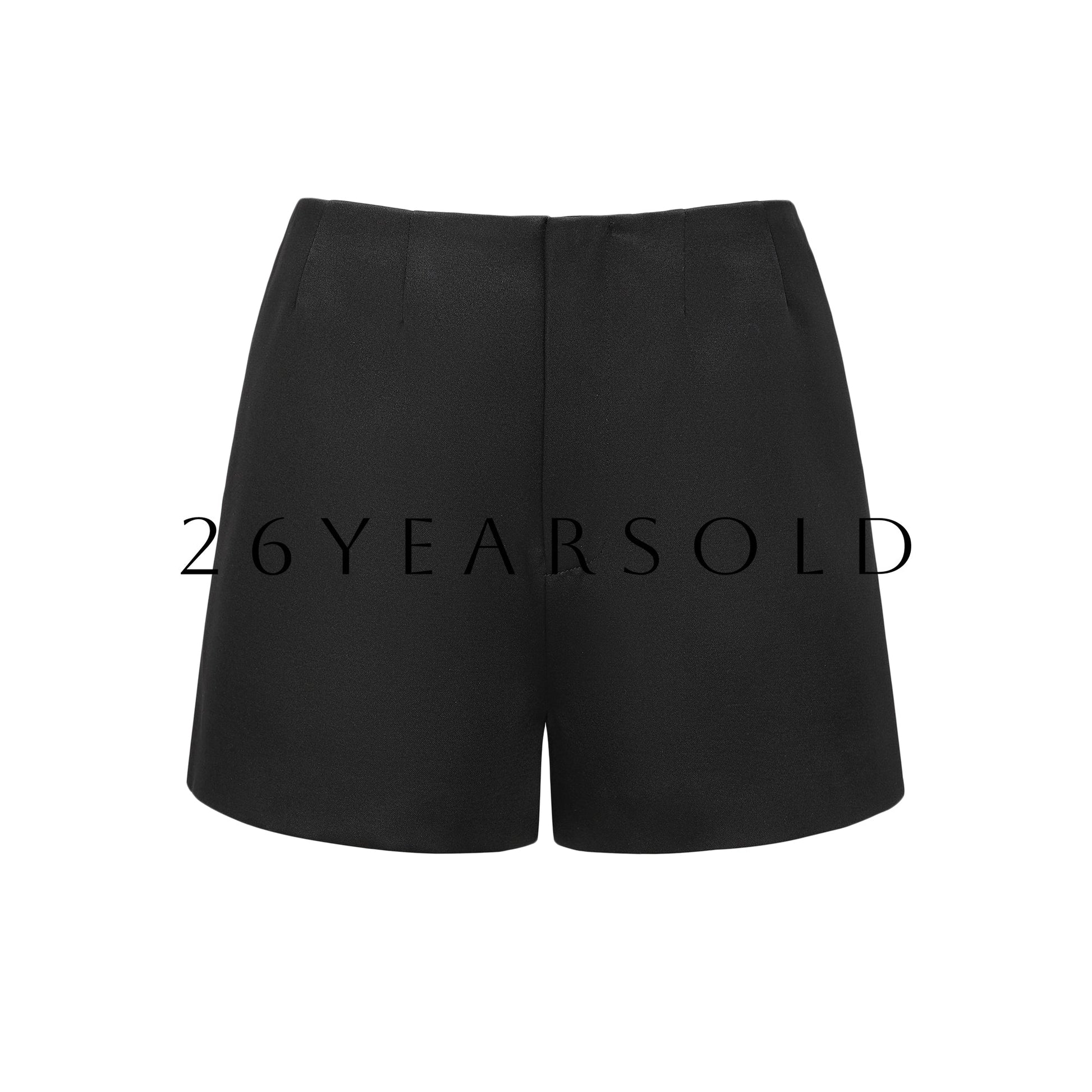 26YEARSOLD Clasic Charm Veil High Waisted Shorts Black
