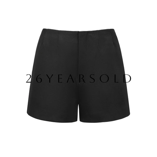 26YEARSOLD Clasic Charm Veil High Waisted Shorts Black