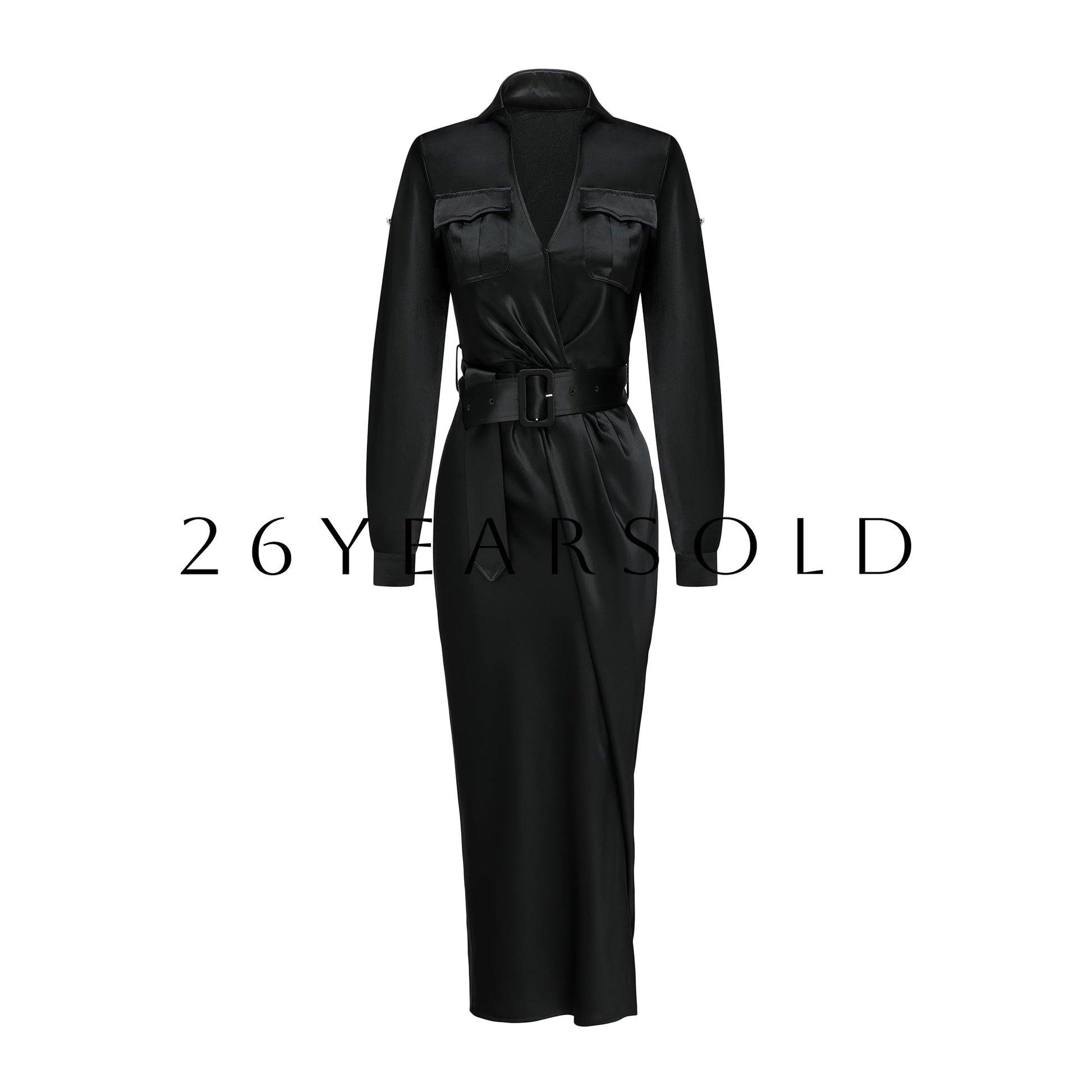 26YEARSOLD Draped Ink Softness Dresse Black