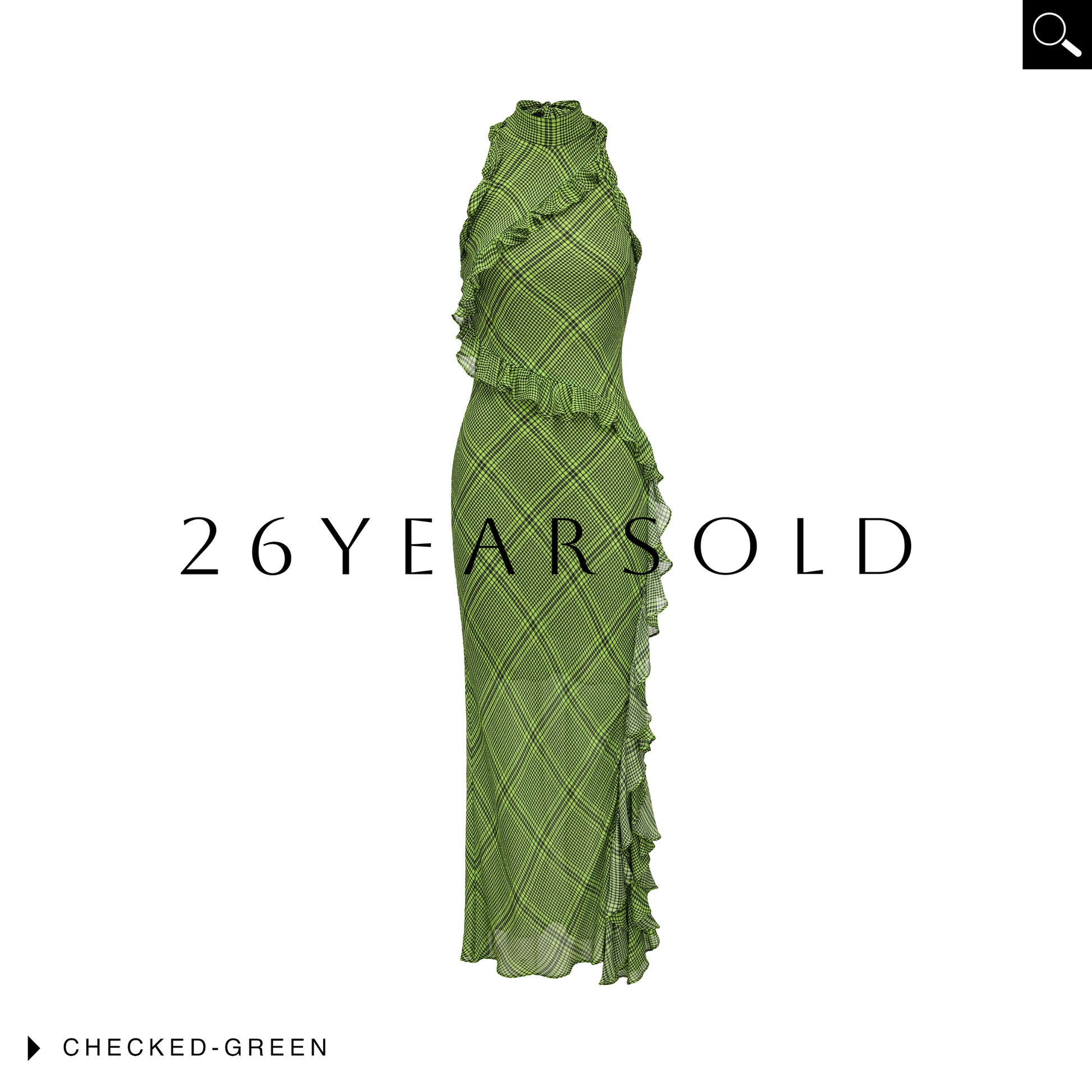 26YEARSOLD Zephyr on Jade Green Halter Neck Midi Dress