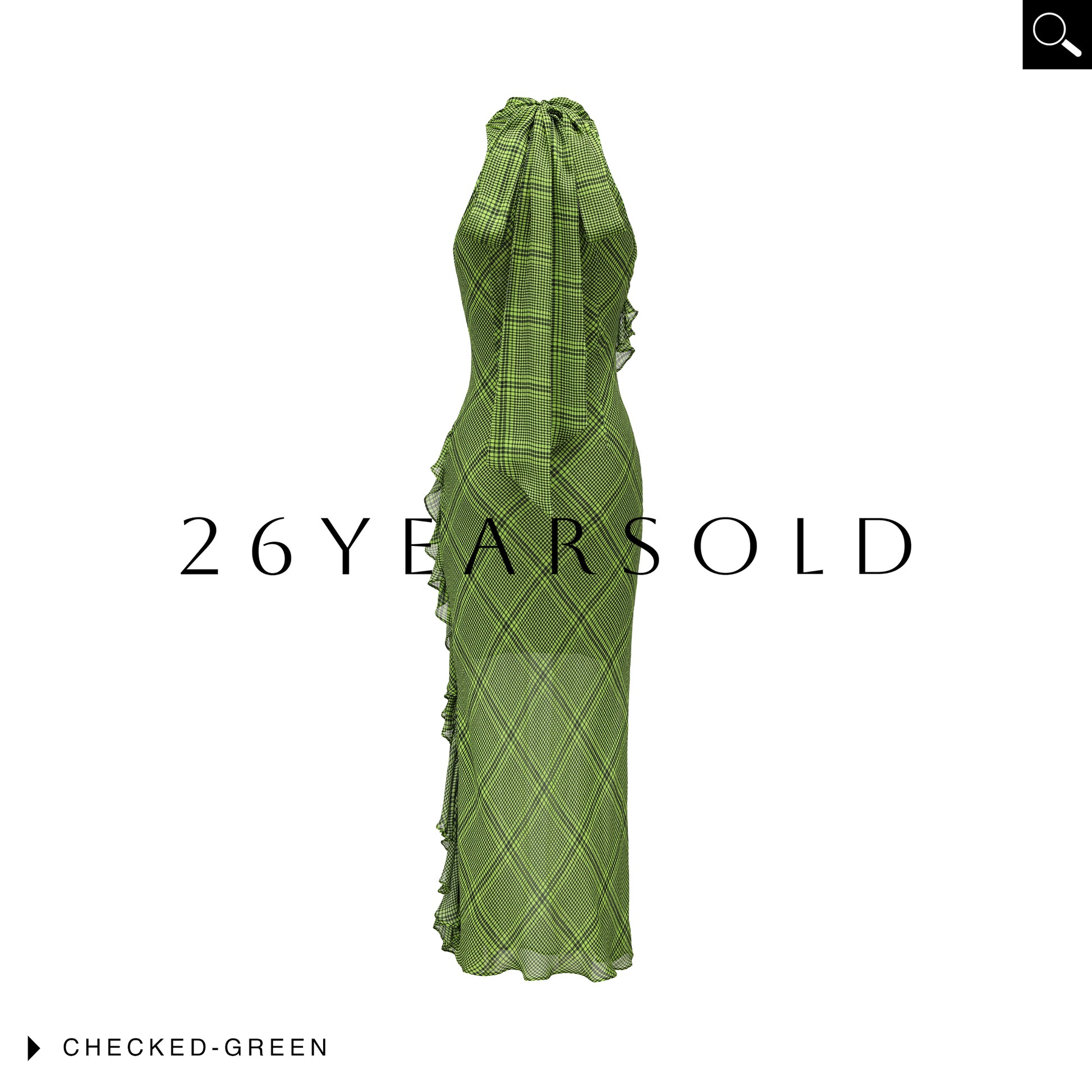 26YEARSOLD Zephyr on Jade Green Halter Neck Midi Dress
