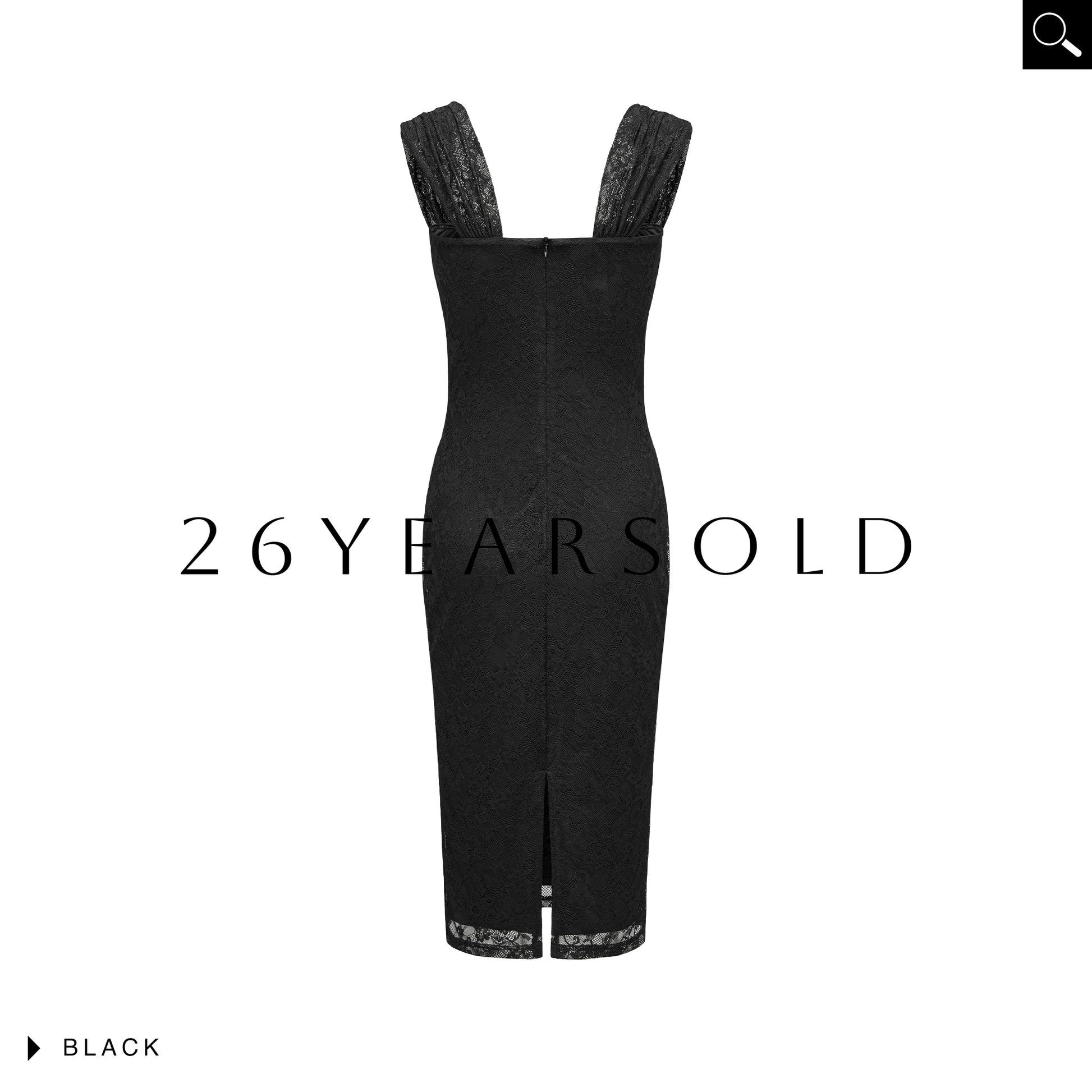 26YEARSOLD Dream Waves Square Neck Lace Midi Dress